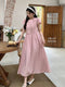 Summer Round Neckline Short Sleeves Maxi Dress